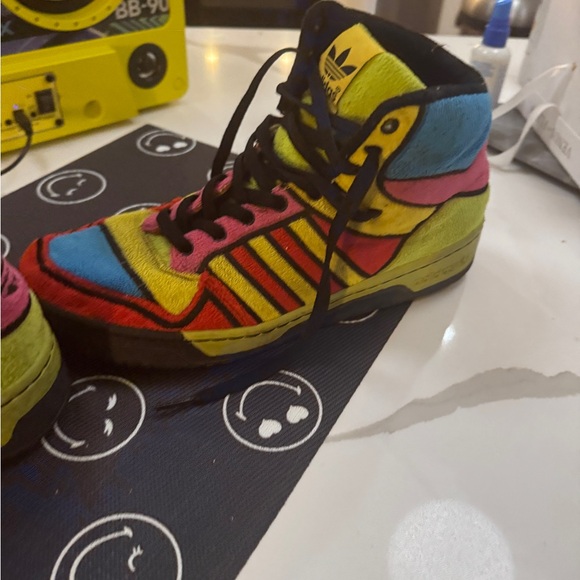 Adidas RaRe JEREMY SCOTT  Sneakers CHENILLE Shoes teddy Mens sz 9.5 fun - Picture 6 of 9